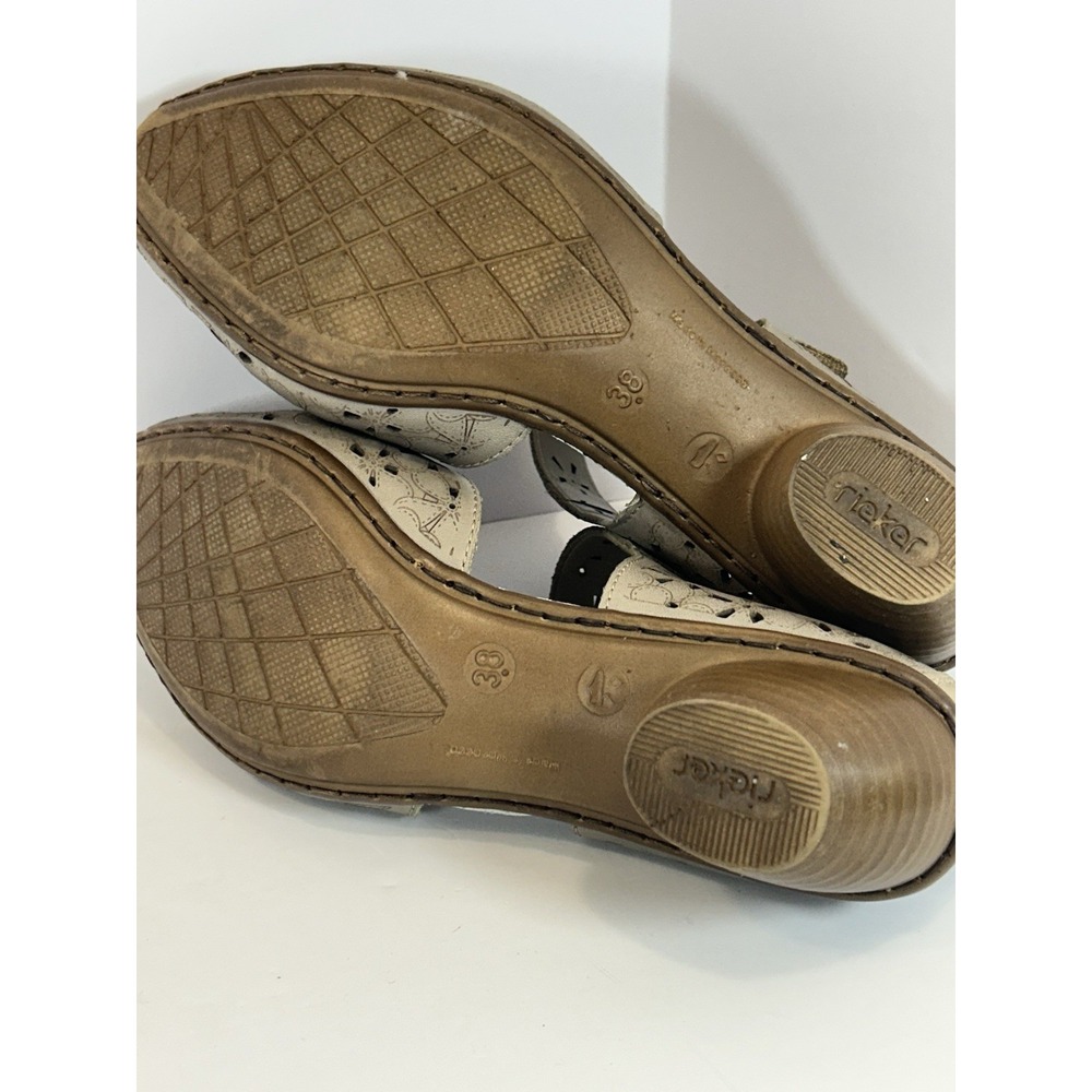 Rieker Antistress Mirjam Taupe Low Heel Mary Jane Leather Shoes-US 7/EU 38 - Picture 10 of 10